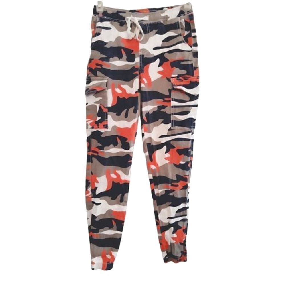 Pink Label Camo Pants Size M Red White Blue & Gray Inseam Approx 25.5"